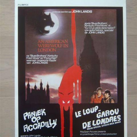 'Le loup-garou de Londres' (An American werewolf in Londen) (director John Landis) Belgian affichette